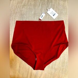 NWT Andie Swim Super Highwaist Bottom in Cherry Red